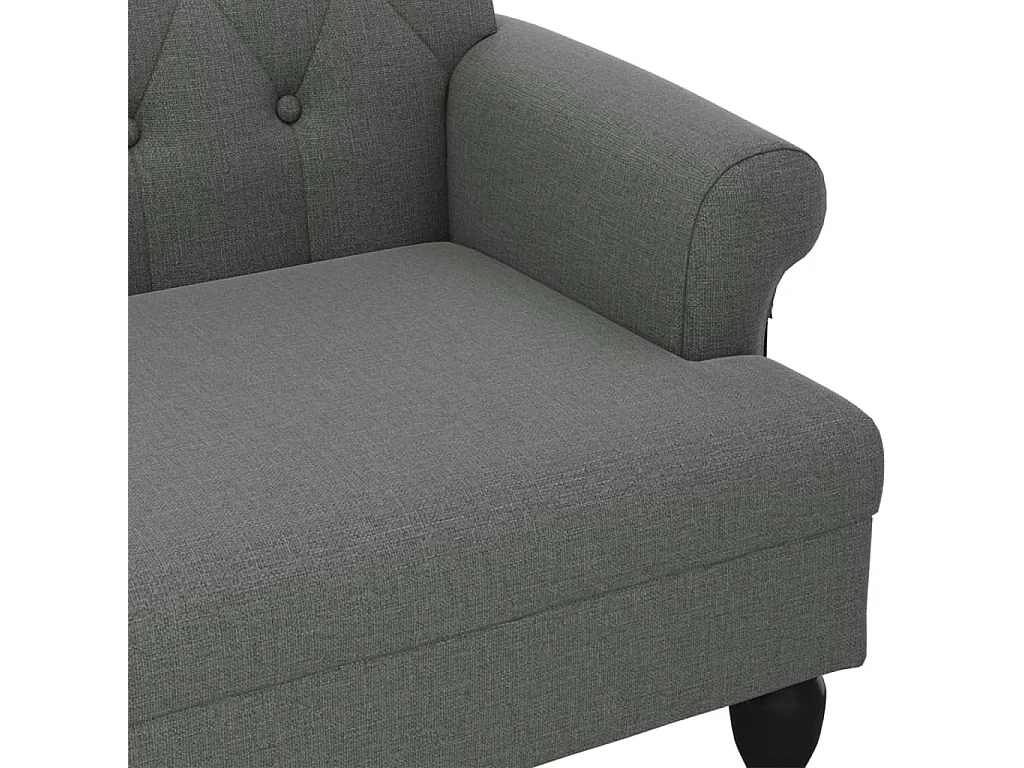 Banc avec dossier gris foncé 120x62x75,5 tissu