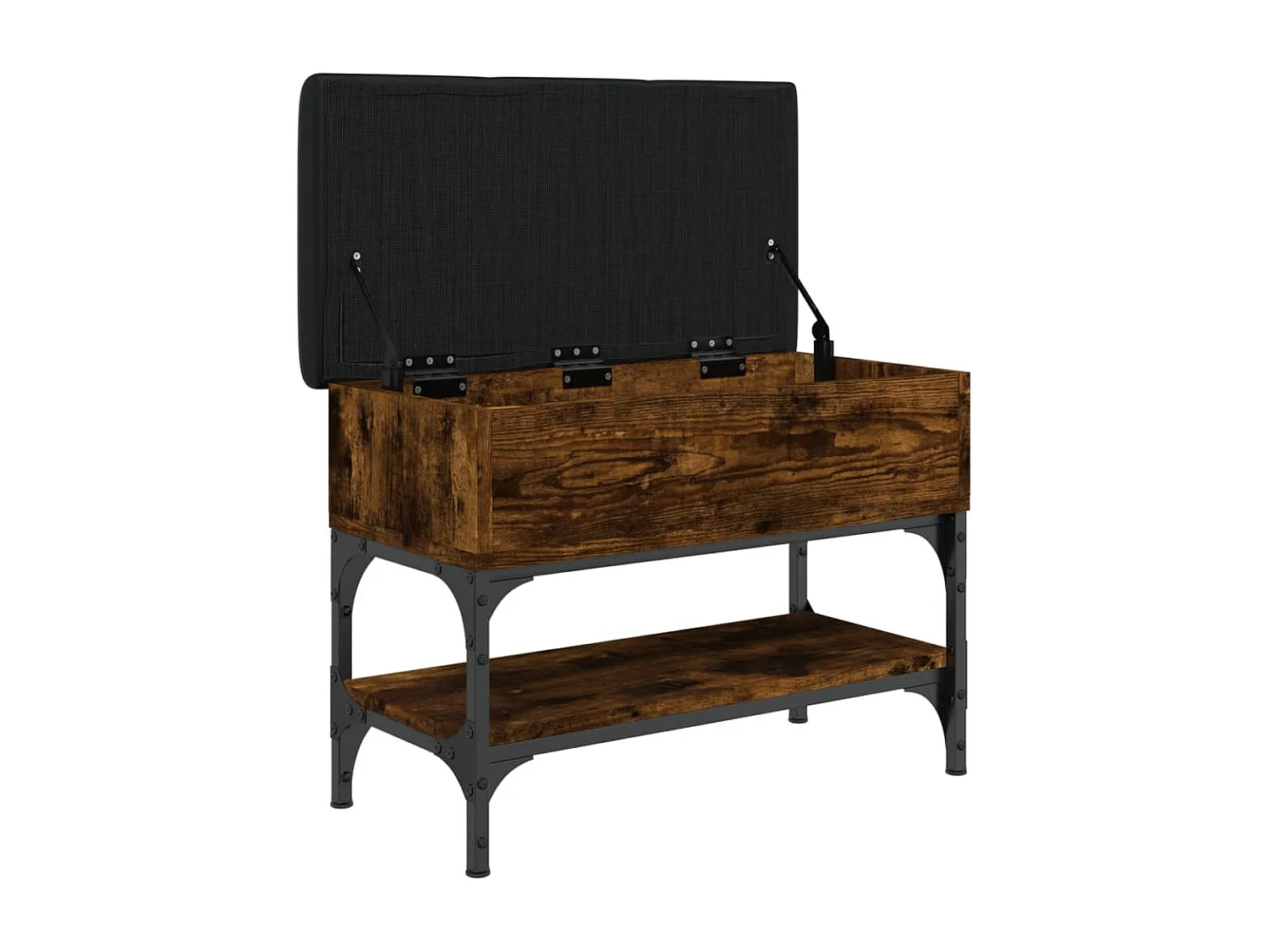 Banc à chaussures chêne fumé 62x32x45 bois d'ingénierie