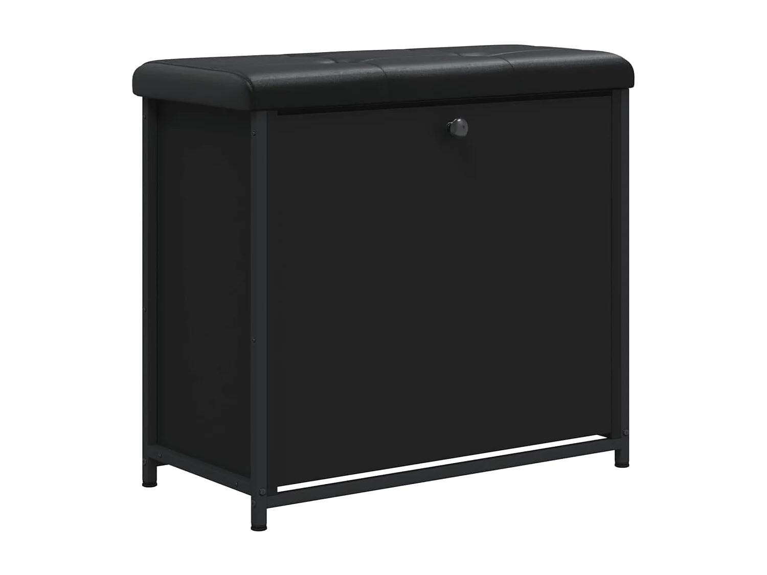 Banc à chaussures avec tiroir rabattable noir 62x32x56