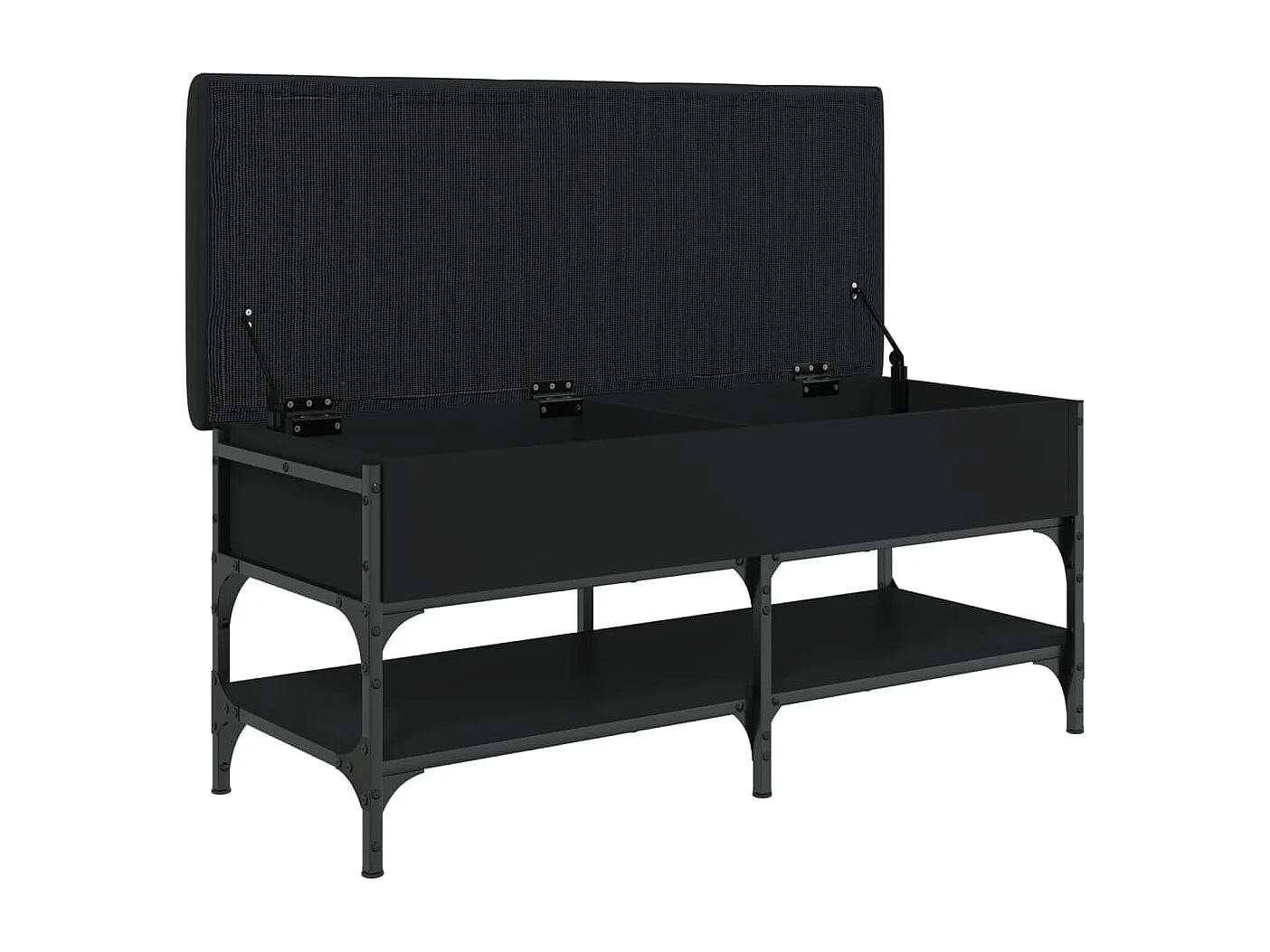 Banc à chaussures noir 102x42x45 bois d'ingénierie