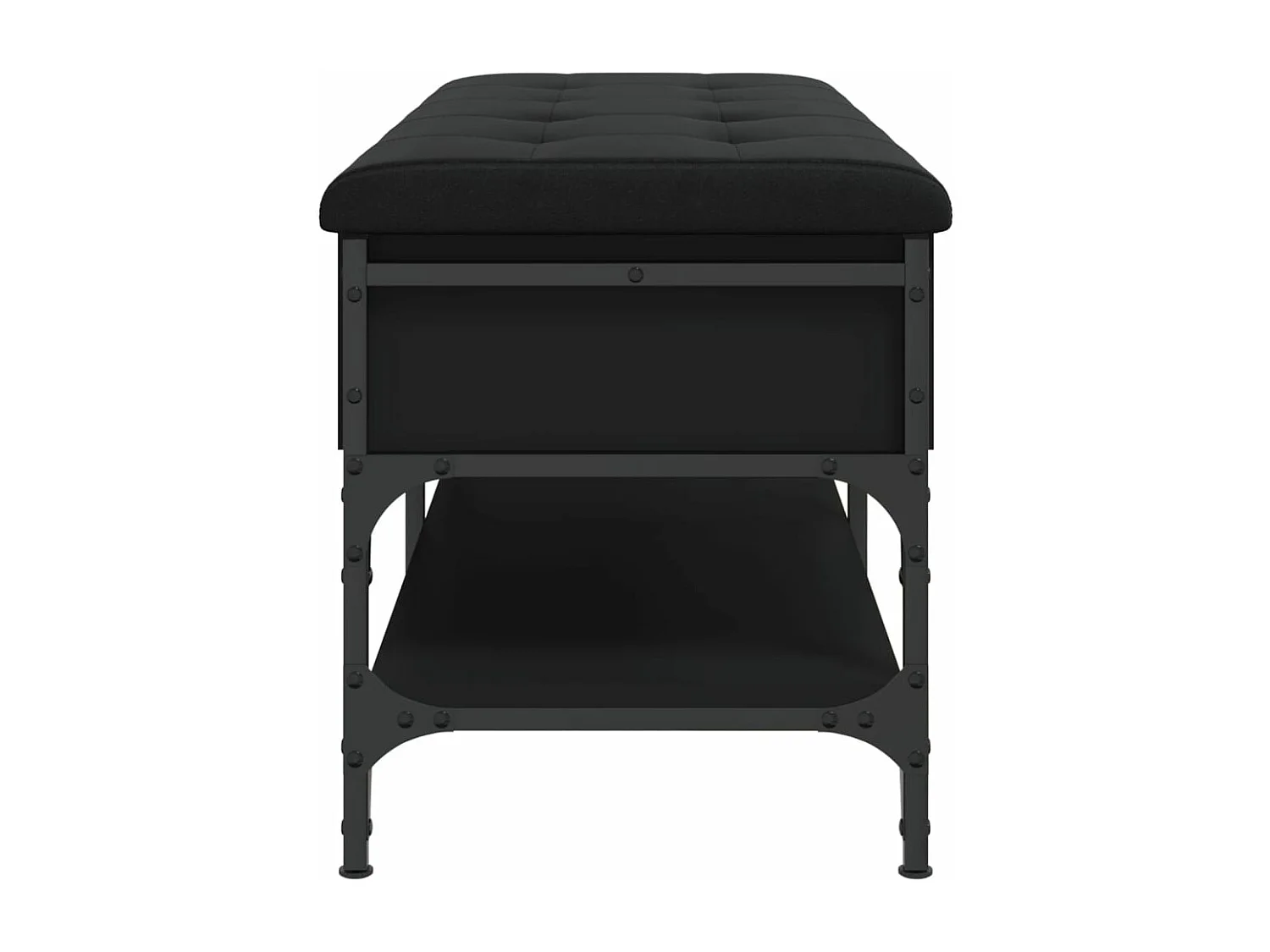 Banc à chaussures noir 102x42x45 bois d'ingénierie