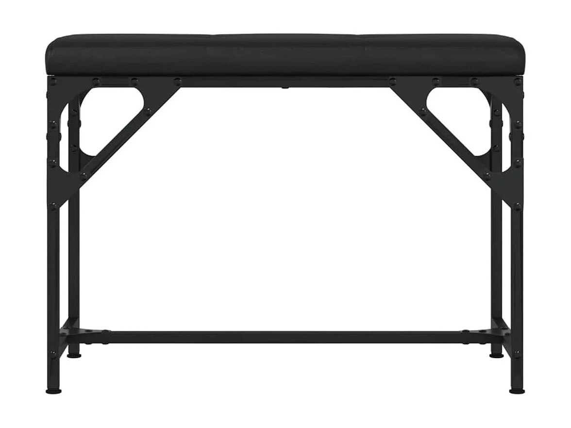 Banc à manger noir 62x32x45 acier et similicuir