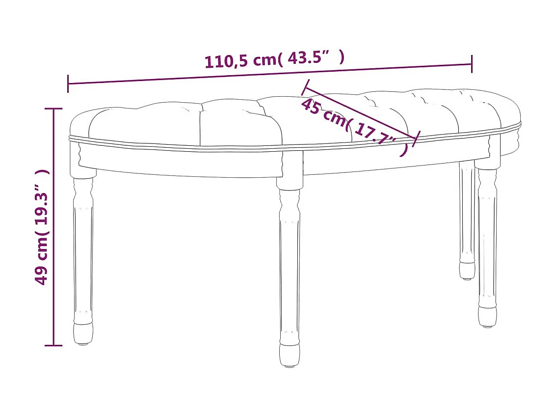 Banc beige 110,5x45x49 lin