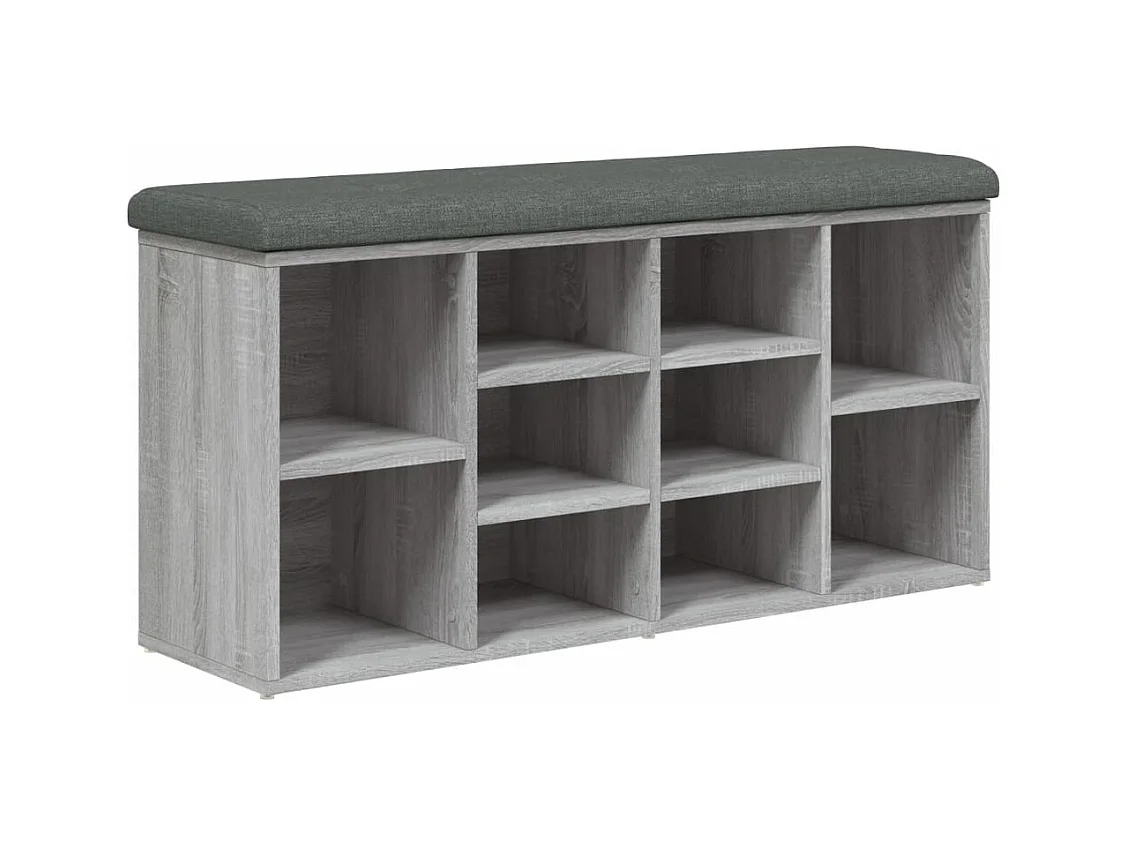 Banc à chaussures sonoma gris 102x32x50 bois d'ingénierie