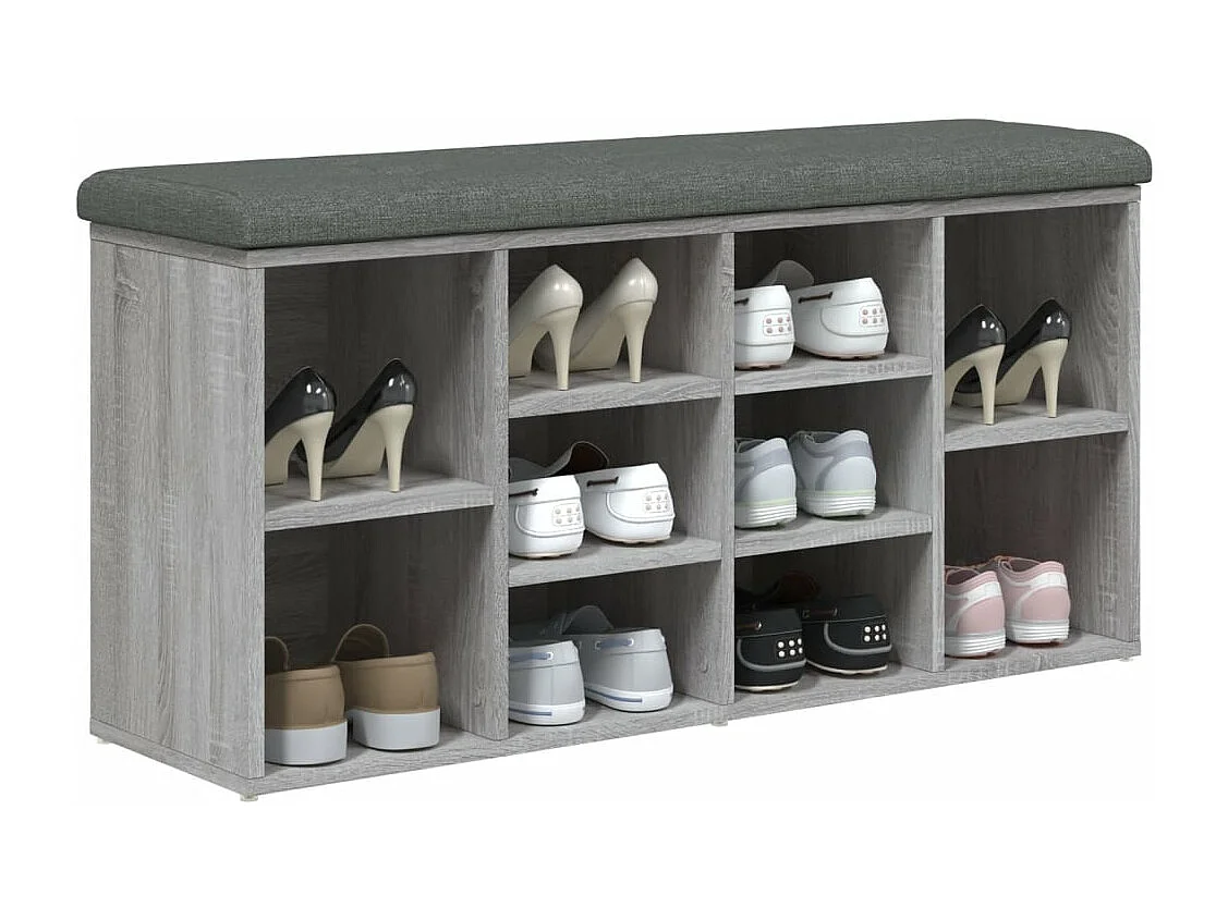 Banc à chaussures sonoma gris 102x32x50 bois d'ingénierie