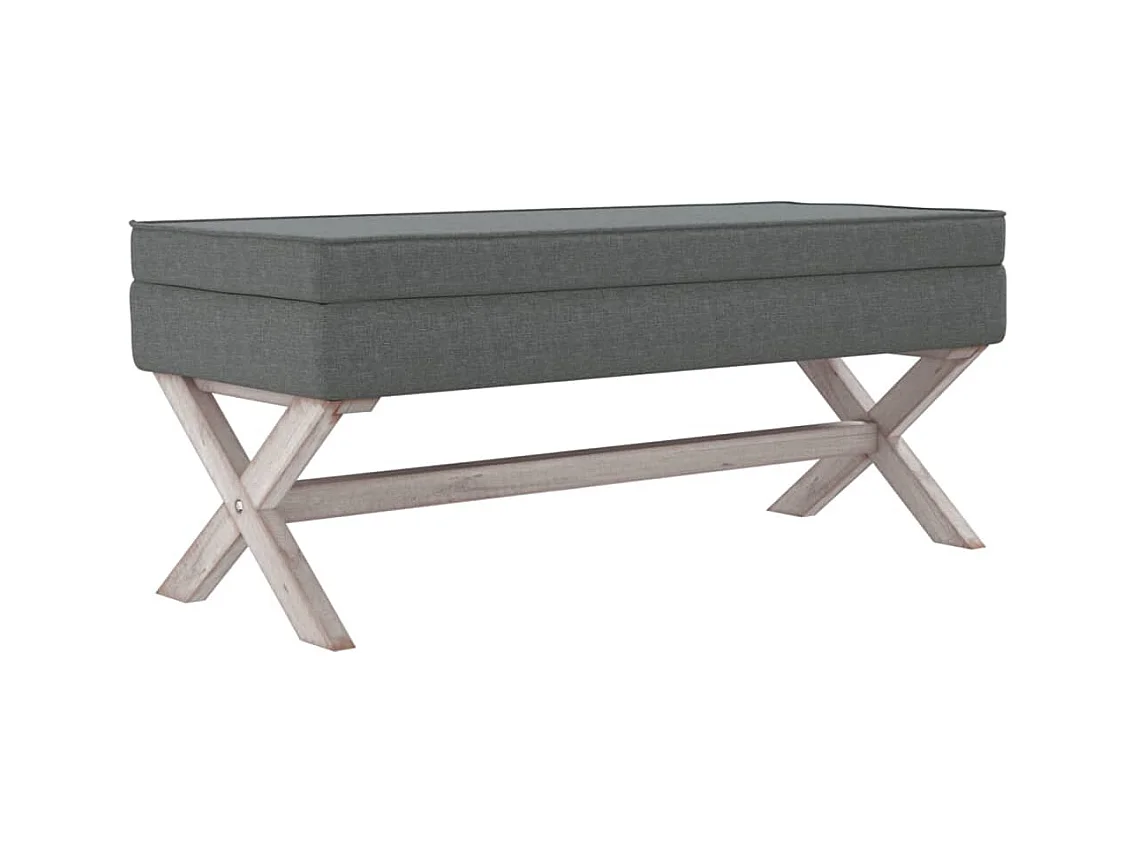 Tabouret de rangement Gris foncé 110x45x49 Tissu