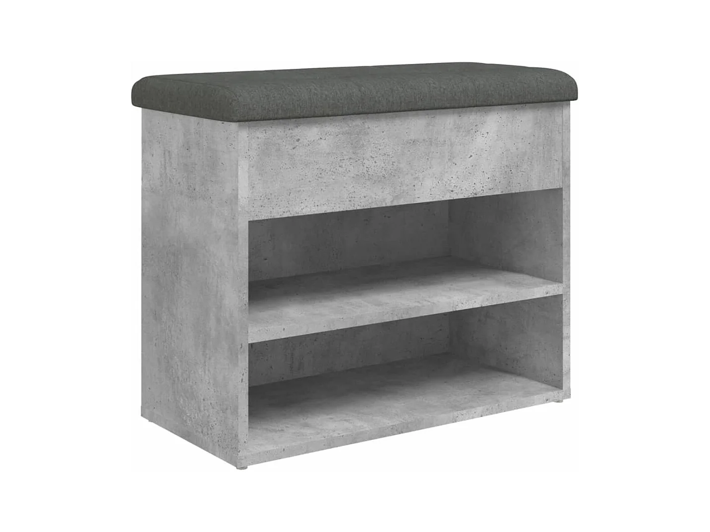 Banc à chaussures gris béton 62x32x50 bois d'ingénierie