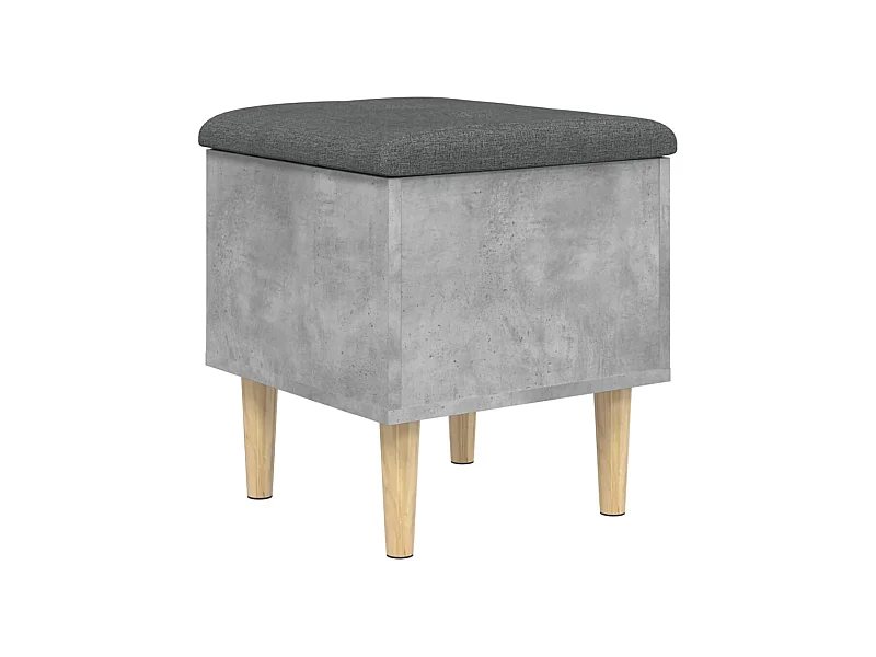 Banc de rangement gris béton 42x42x46 bois d'ingénierie