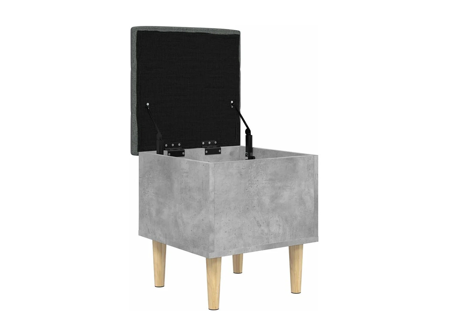 Banc de rangement gris béton 42x42x46 bois d'ingénierie