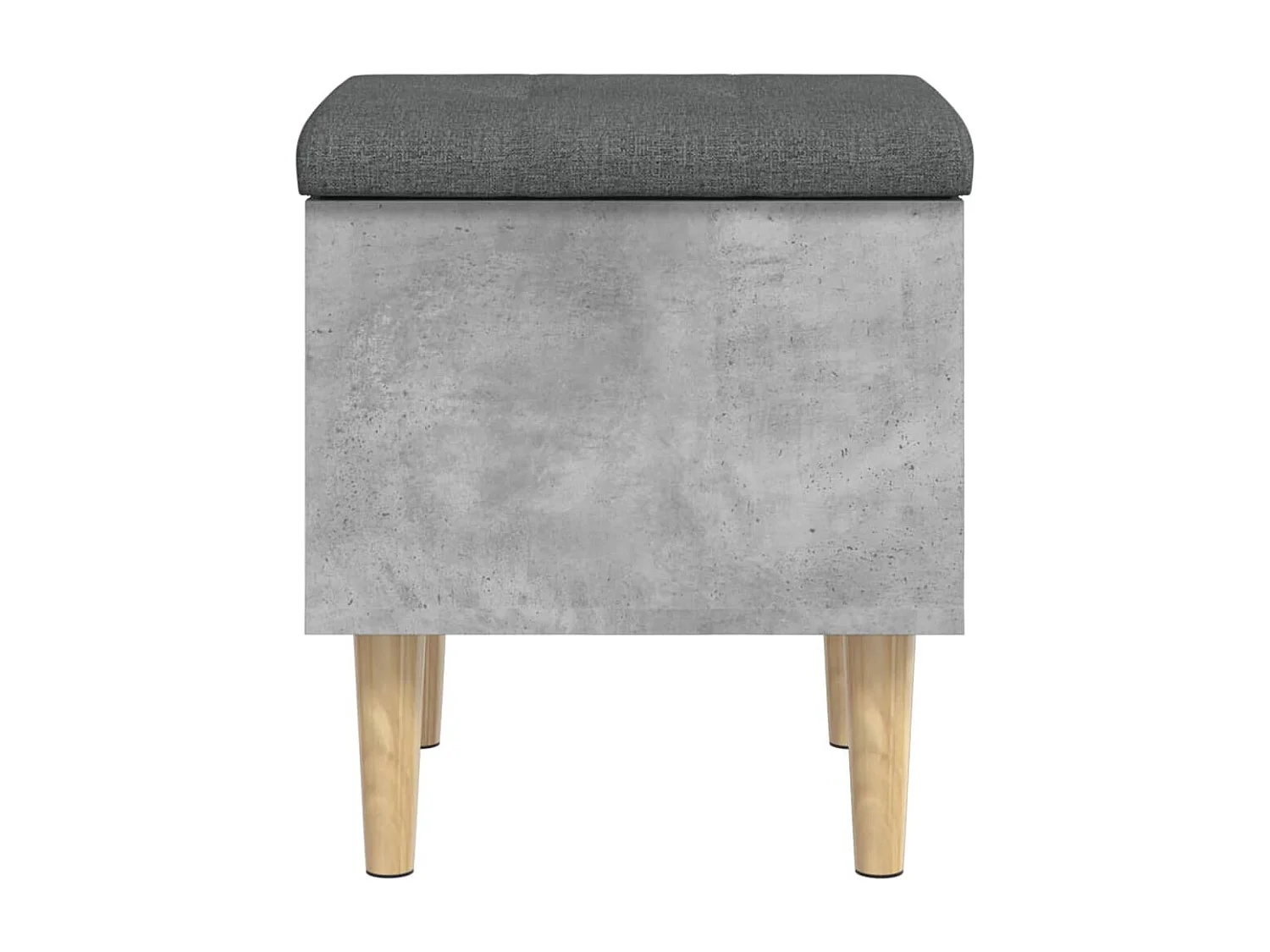 Banc de rangement gris béton 42x42x46 bois d'ingénierie