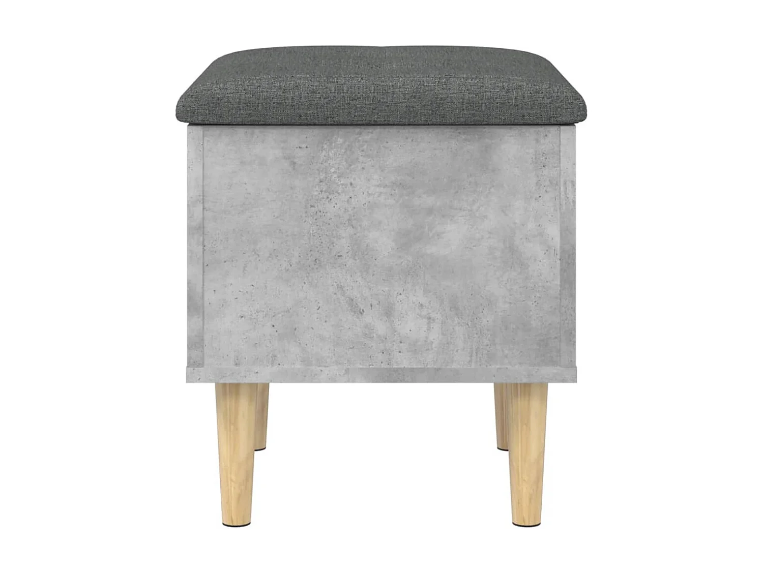 Banc de rangement gris béton 42x42x46 bois d'ingénierie