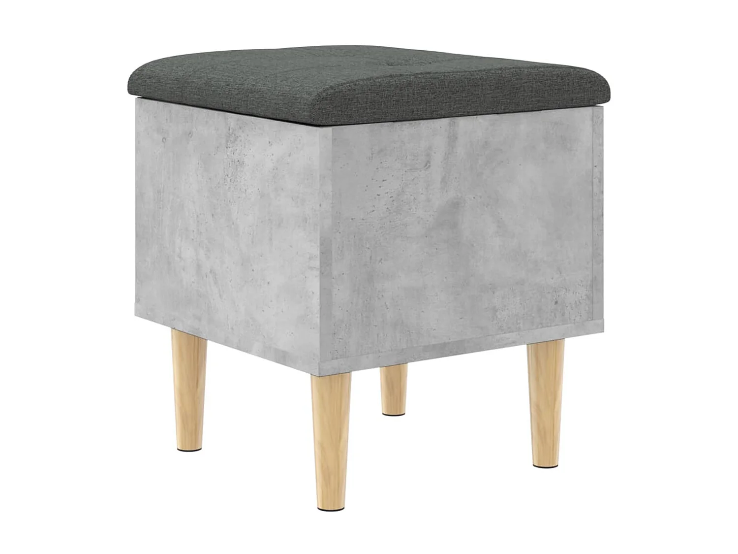 Banc de rangement gris béton 42x42x46 bois d'ingénierie