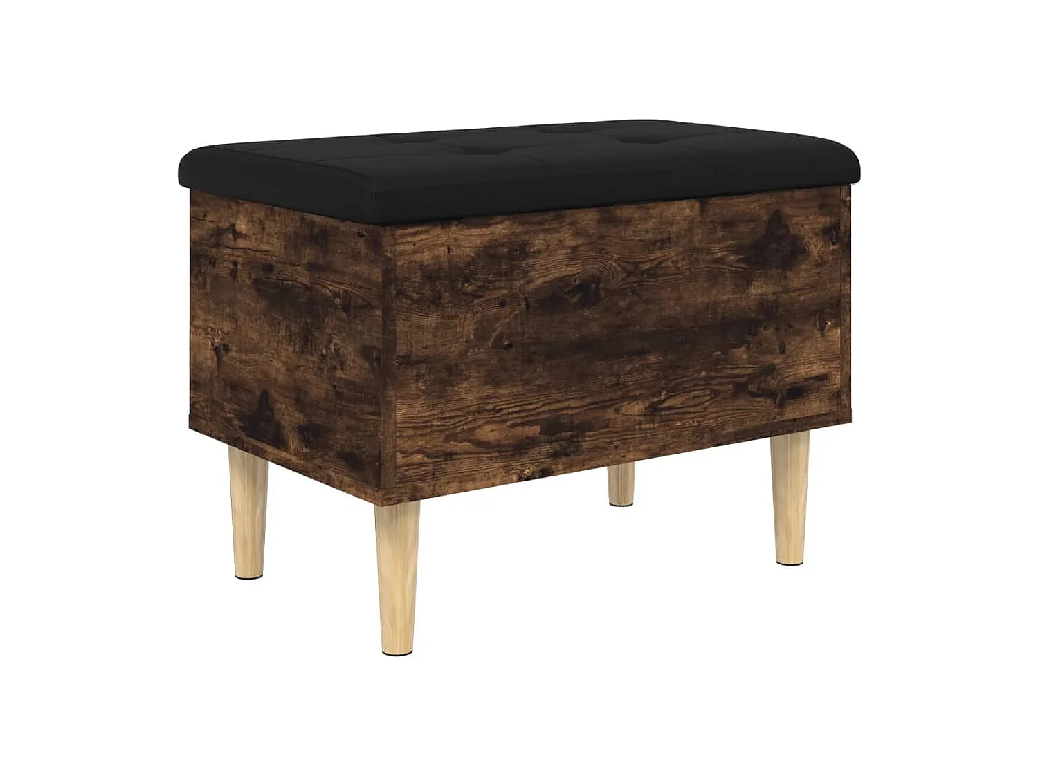 Banc de rangement chêne fumé 62x42x46 bois d'ingénierie