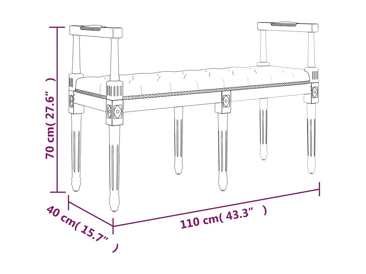 Bankje 110x40x70 cm linnen