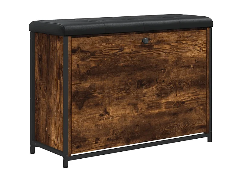 Banc à chaussures avec tiroir rabattable chêne fumé 82x32x56