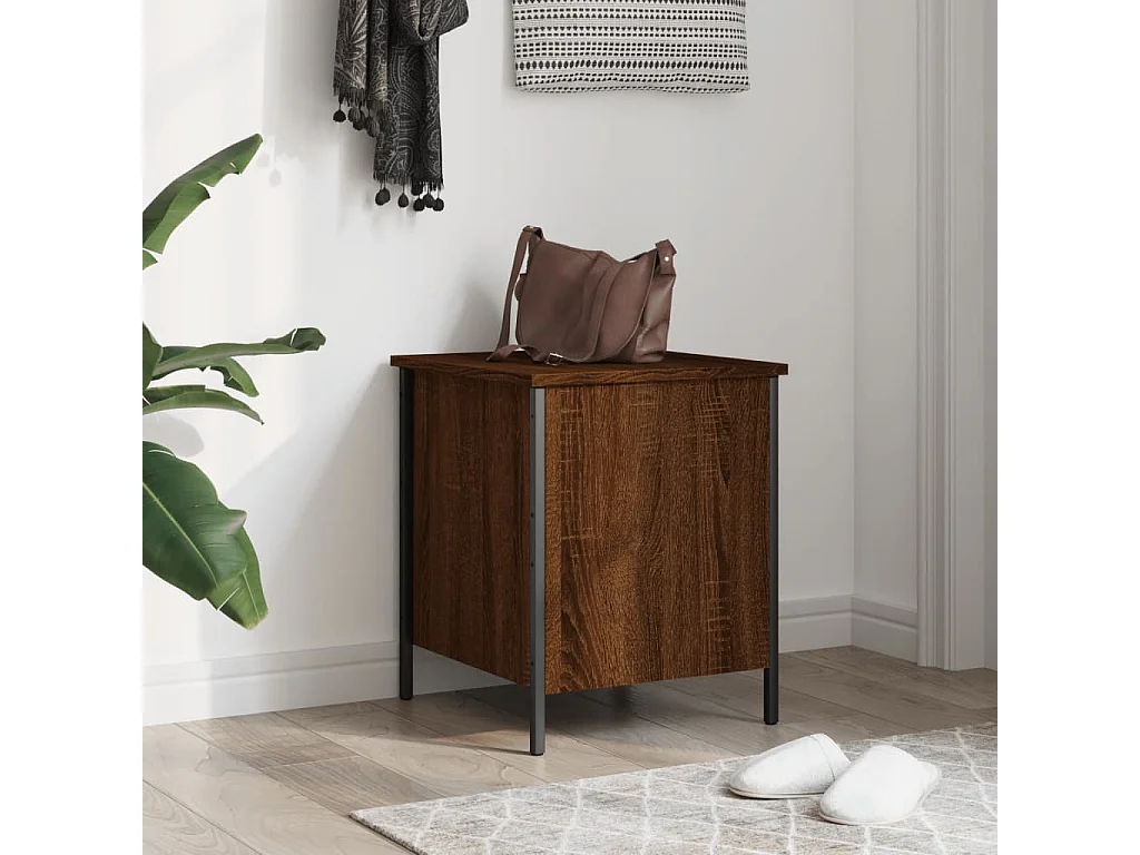 Banc de rangement chêne marron 40x42,5x50 bois d'ingénierie