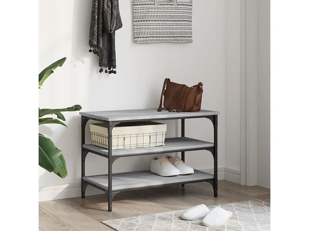 Banc à chaussures sonoma gris 70x38,5x49 bois d'ingénierie