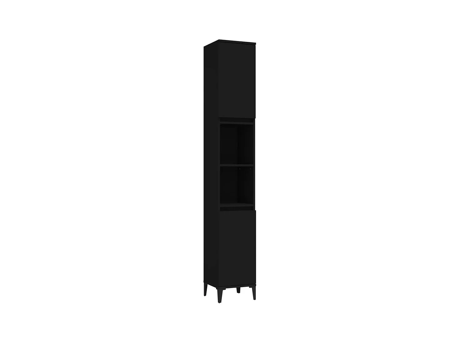 Armoire de salle de bain noir 30x30x190 bois d'ingénierie