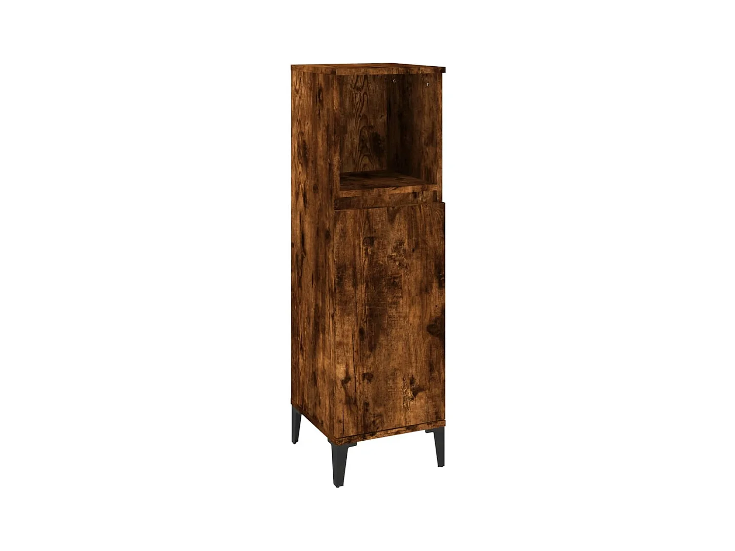 Armoire de bain chêne fumé 30x30x100 bois d'ingénierie