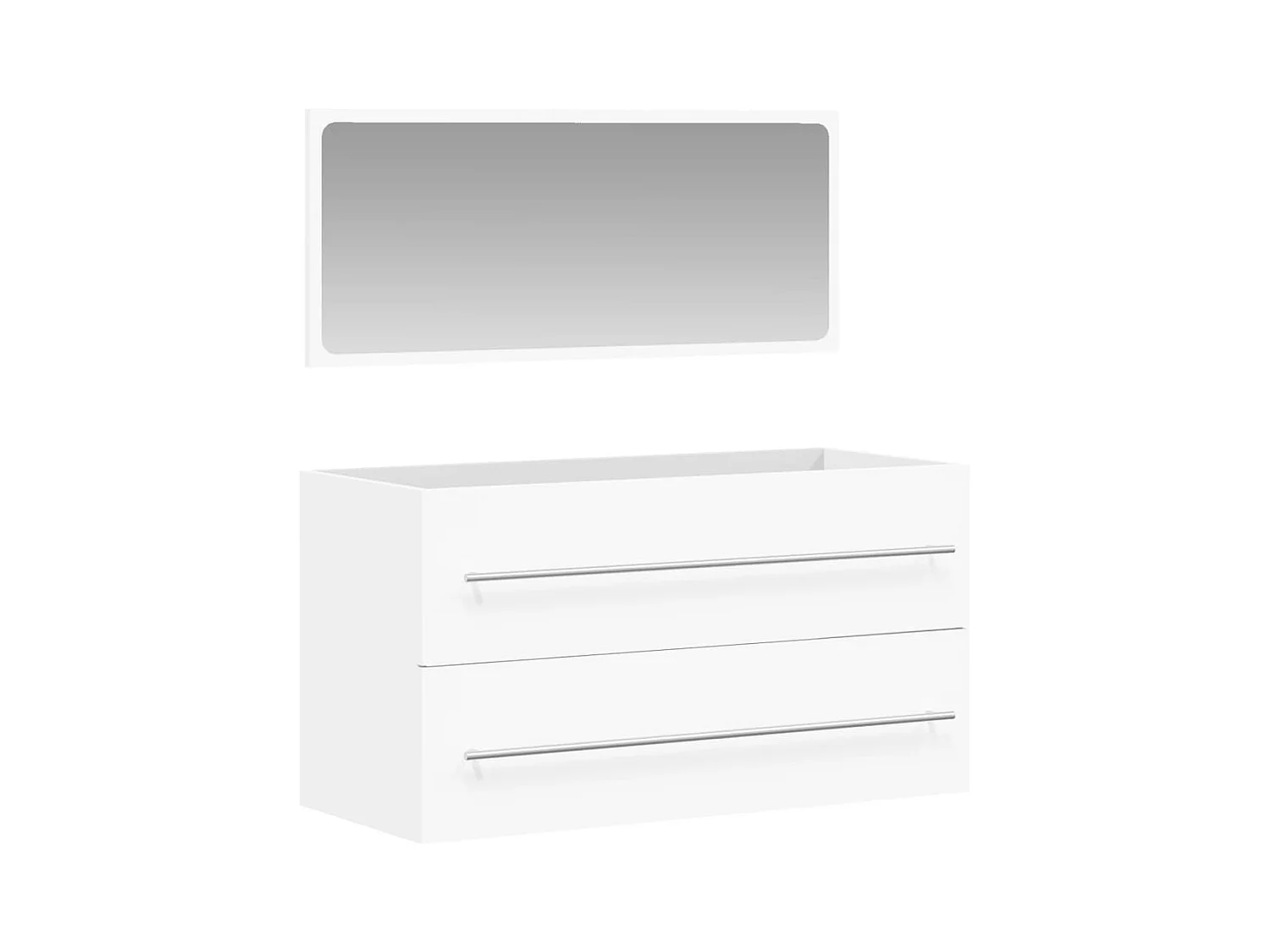 Armoire de salle de bain avec miroir blanc bois d'ingénierie