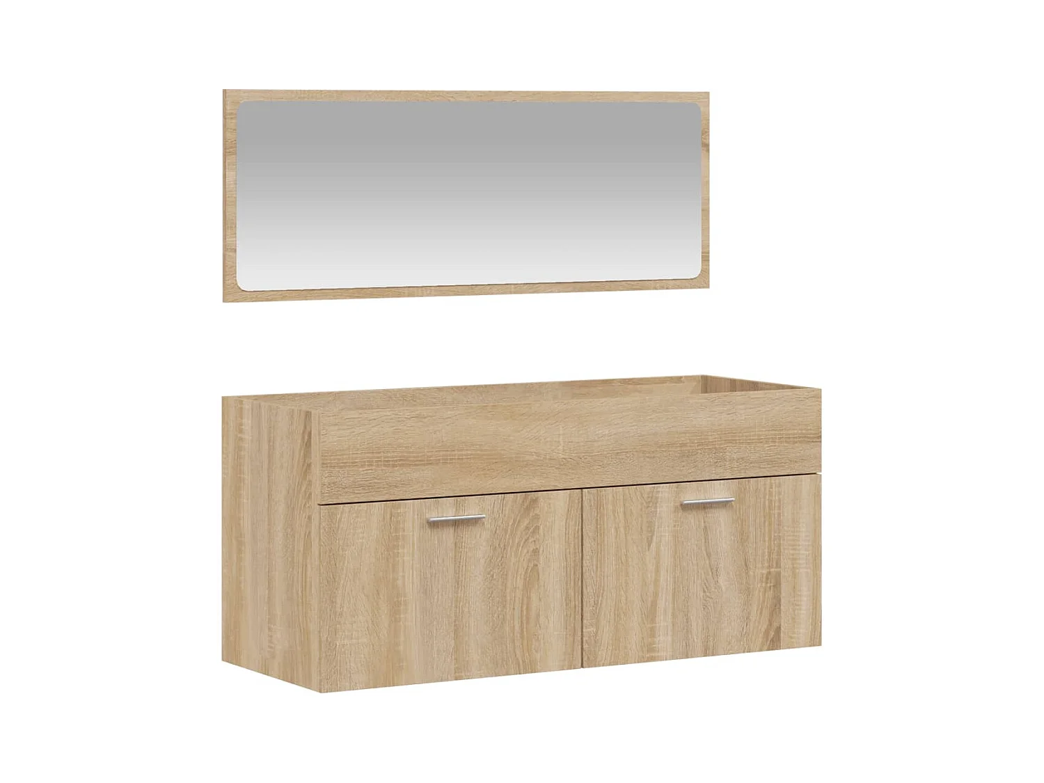Armoire de bain avec miroir chêne sonoma bois d'ingénierie
