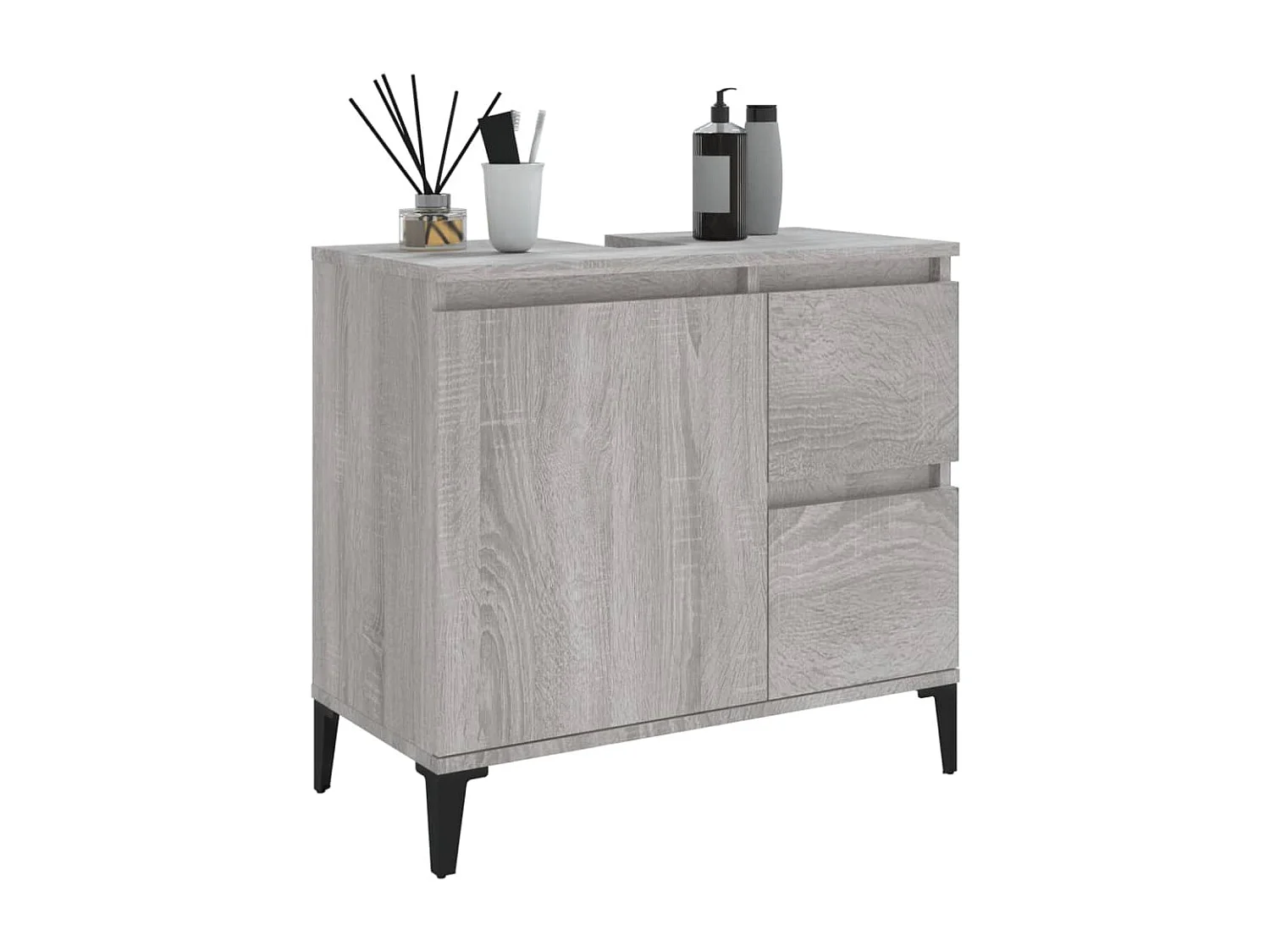 Armoire de bain sonoma gris 65x33x60 bois d'ingénierie