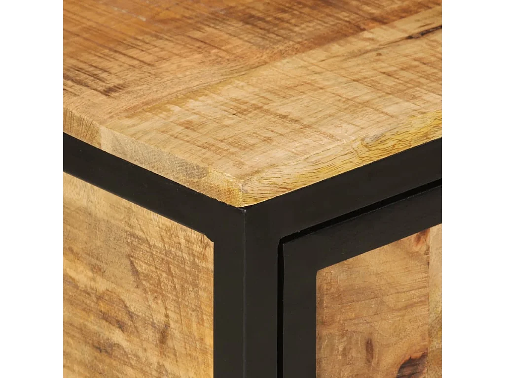 Armoire de salle de bain 40x30x60 bois massif manguier et fer