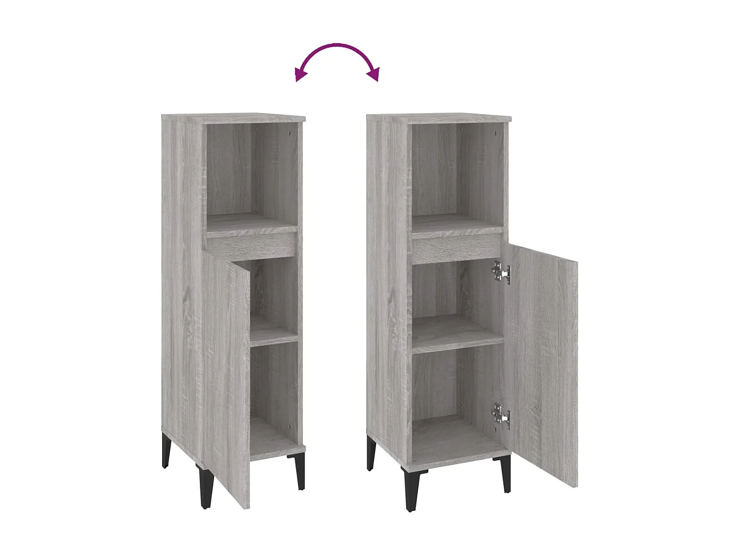 Armoire salle de bain sonoma gris 30x30x100