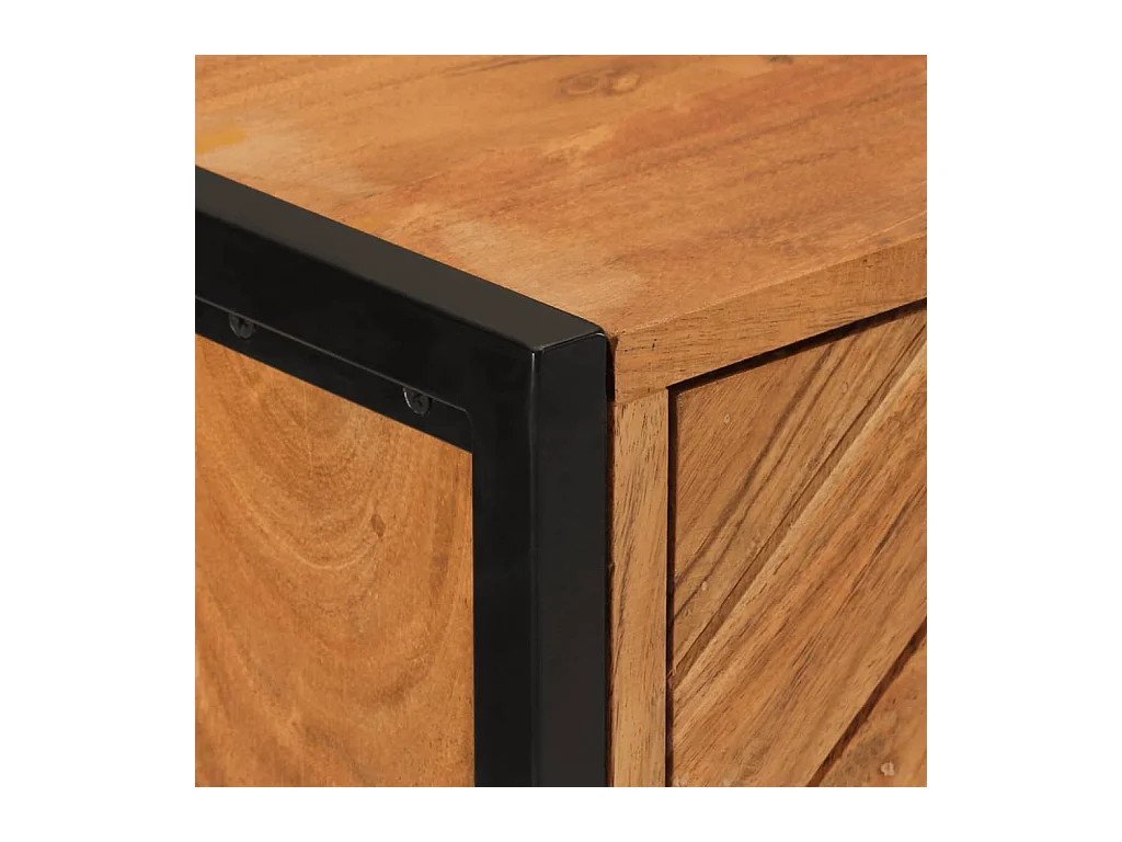 Armoire de salle de bain bois massif d'acacia et fer