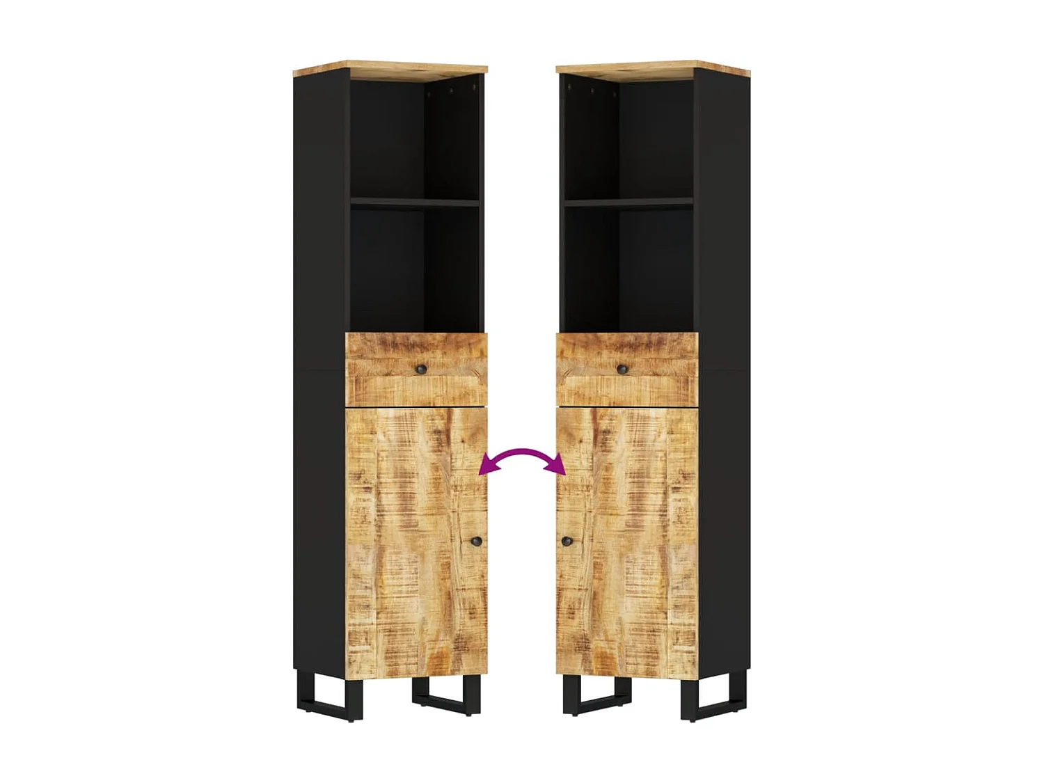 Badkamerkast 38x33x160 cm massief mangohout