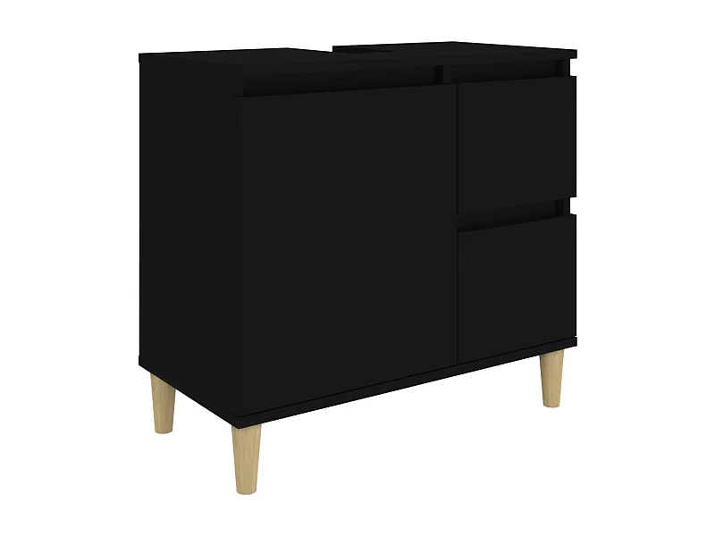 Armoire de salle de bain noir 65x33x60 bois d'ingénierie