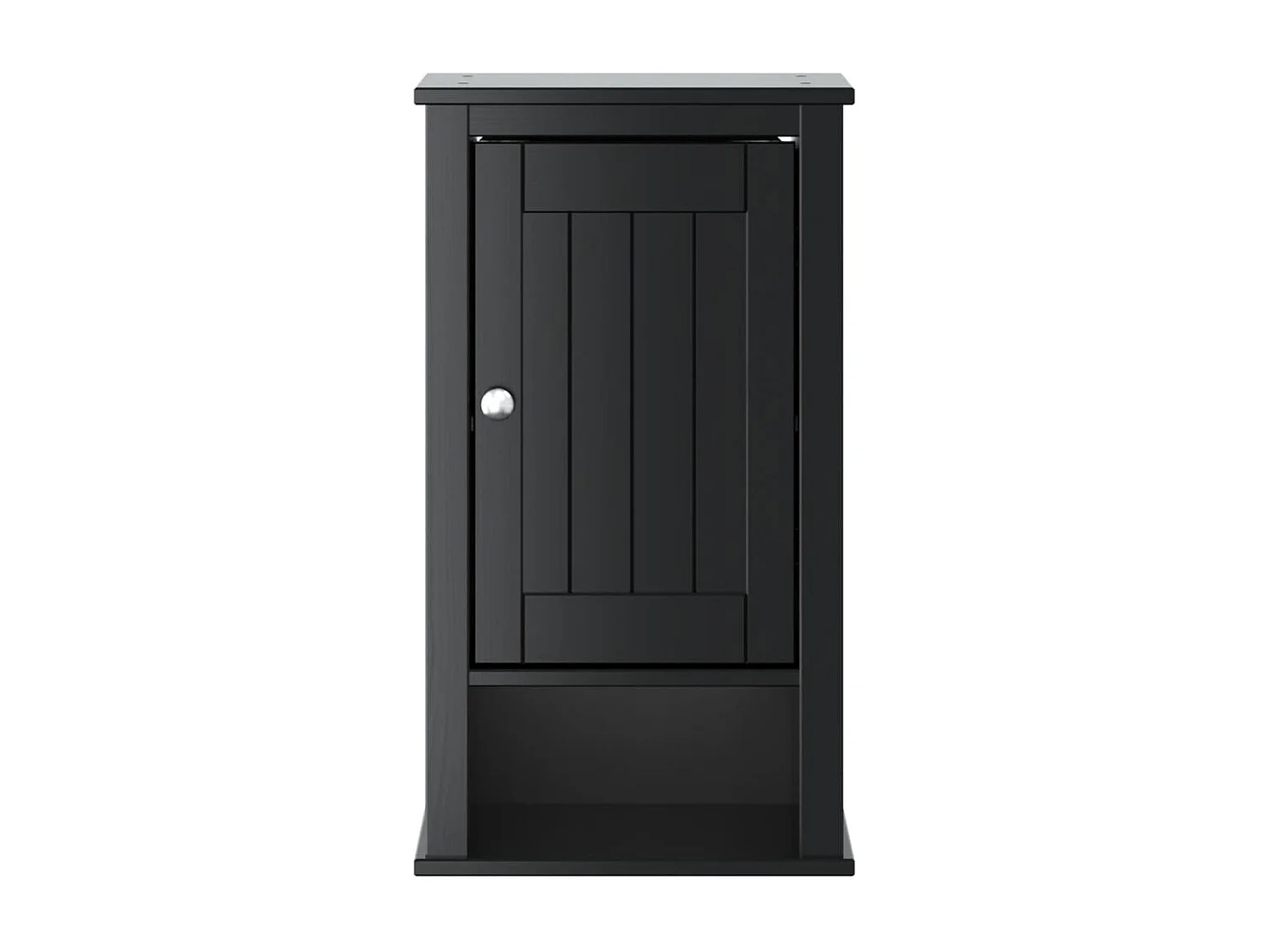 Armoire murale de salle de bain BERG noir bois de pin massif