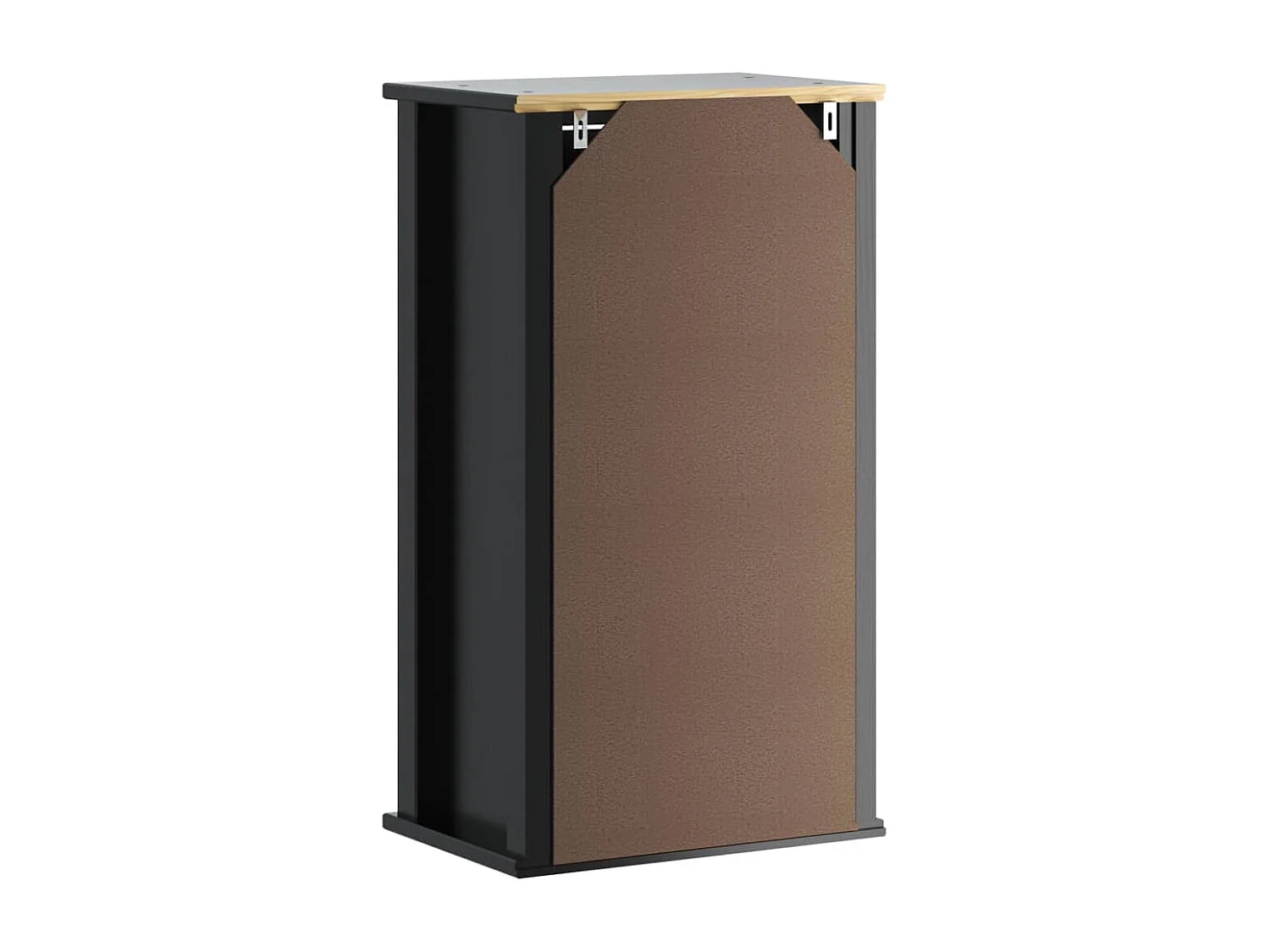 Armoire murale de salle de bain BERG noir bois de pin massif