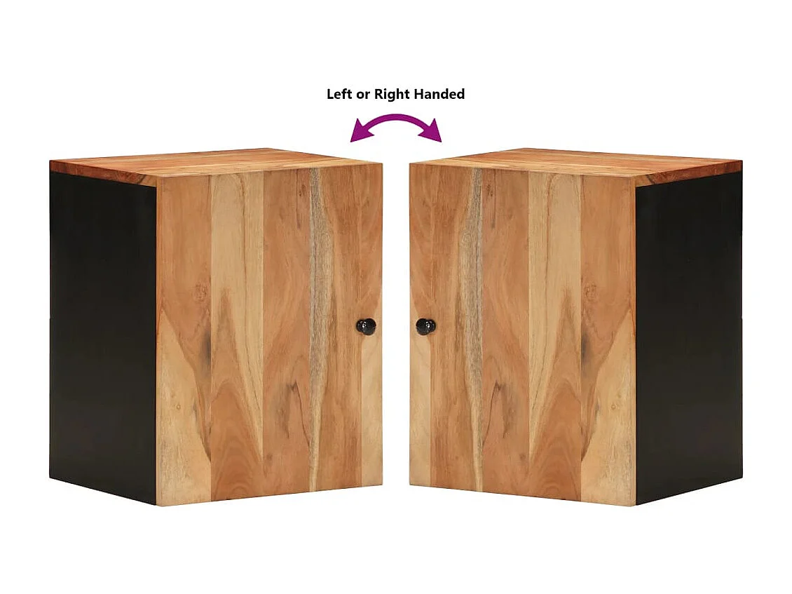 Armoire de salle de bain murale 38x33x48 bois massif d'acacia