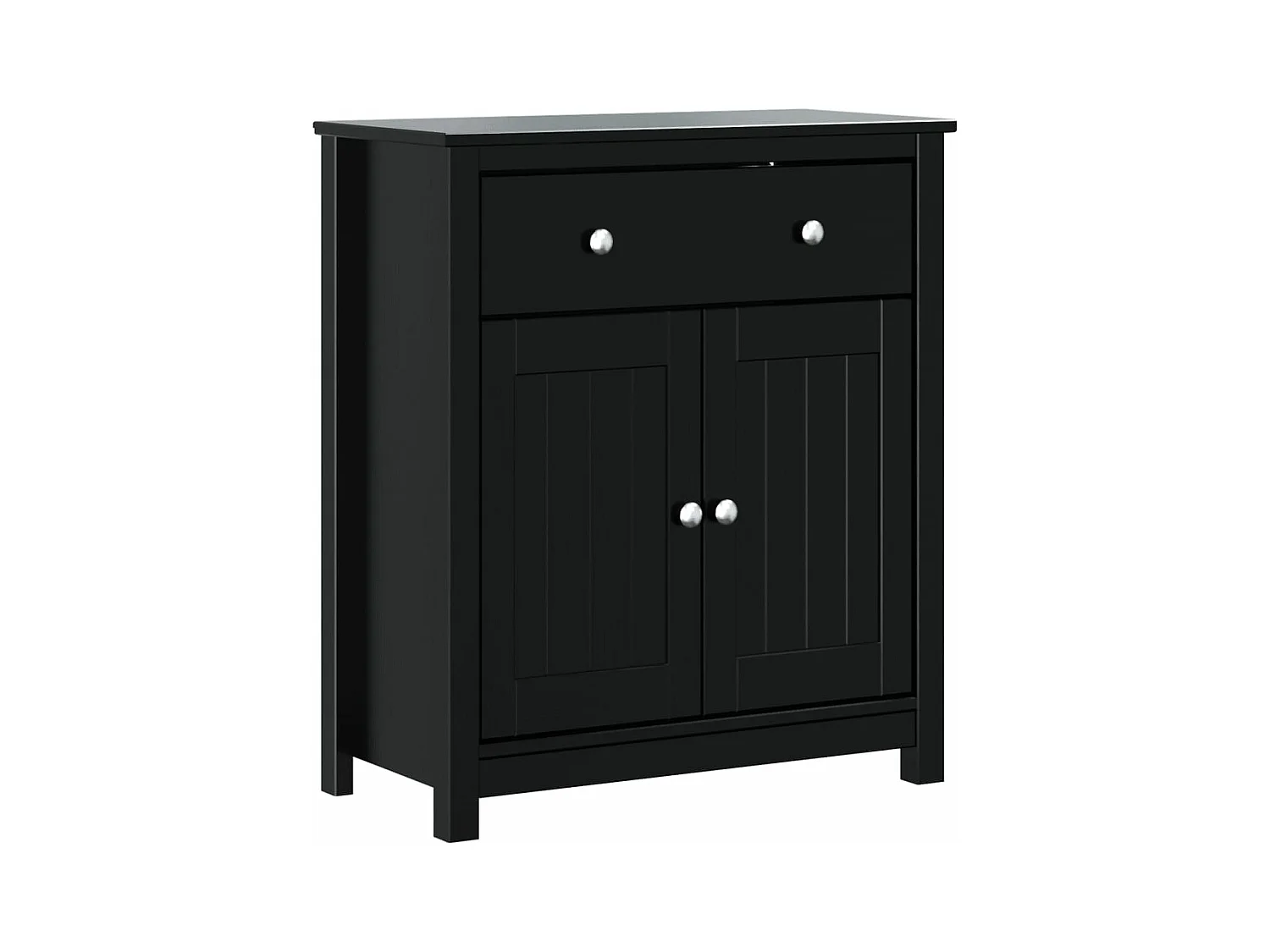 Armoire de salle de bain BERG noir 69,5x34x80 pin massif