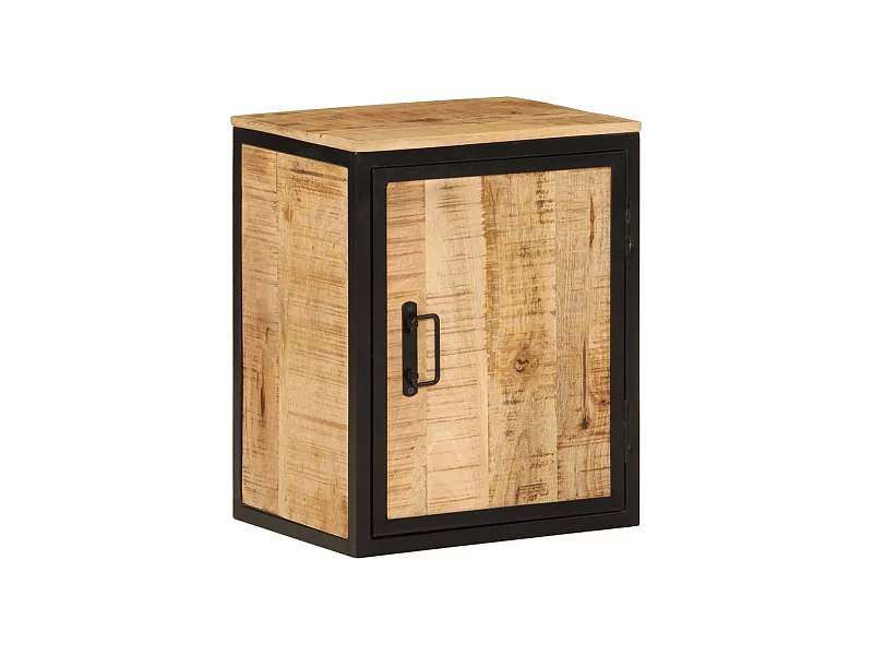 Armoire de salle de bain 40x30x50 bois massif manguier et fer