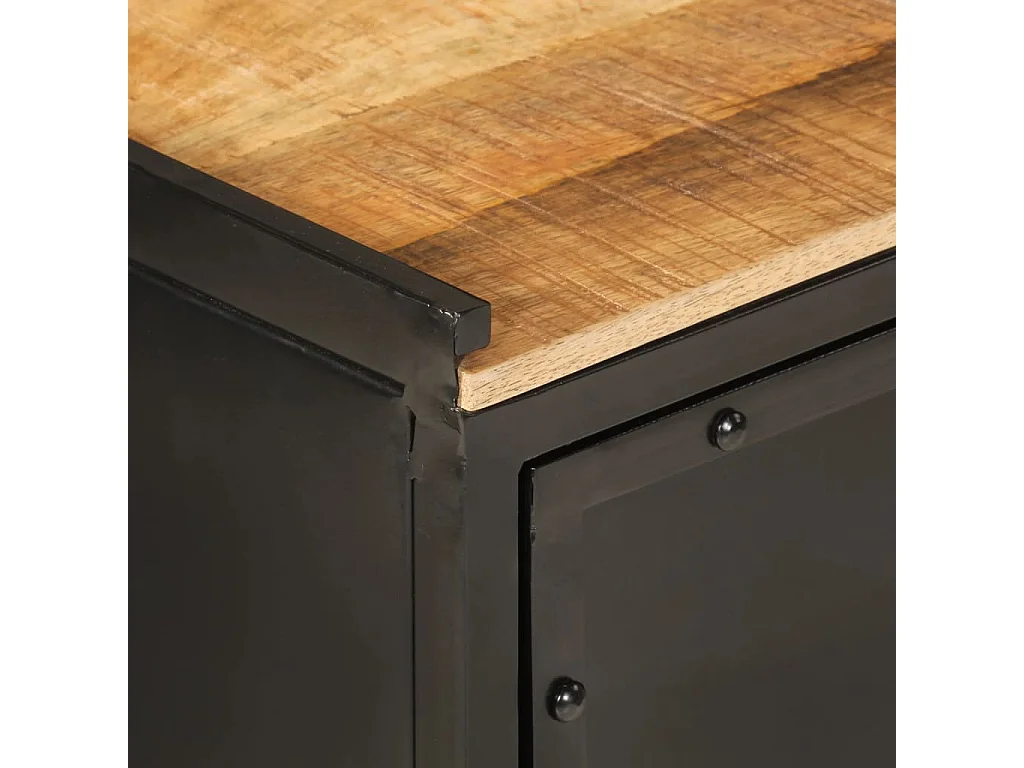 Armoire de salle de bain 40x30x60 fer et bois de manguier