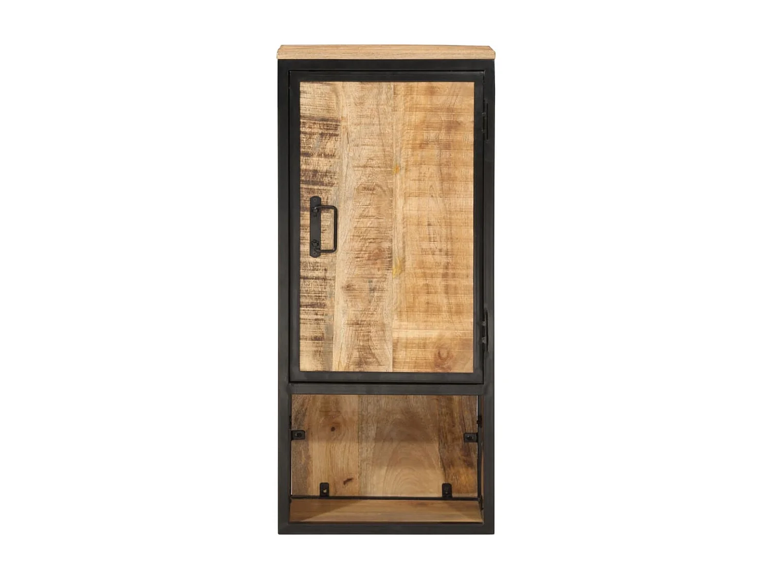 Armoire de salle de bain 40x27x90 bois massif manguier et fer