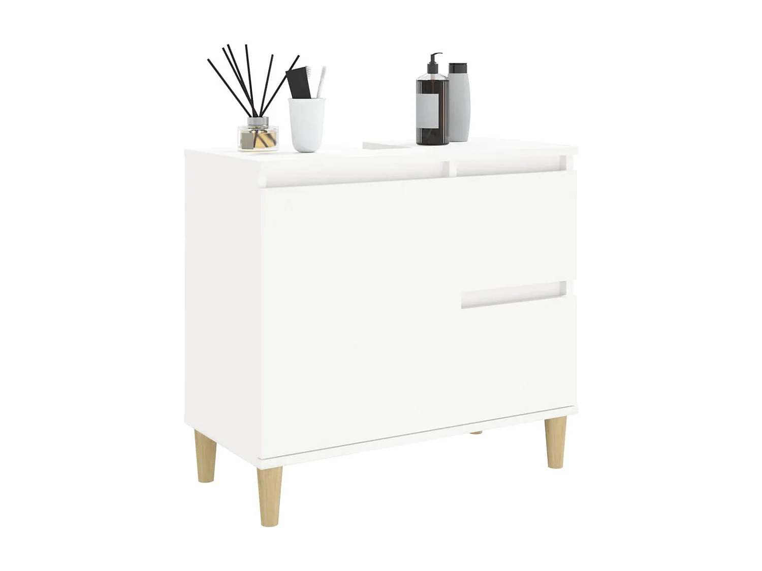 Armoire de salle de bain blanc 65x33x60 bois d'ingénierie