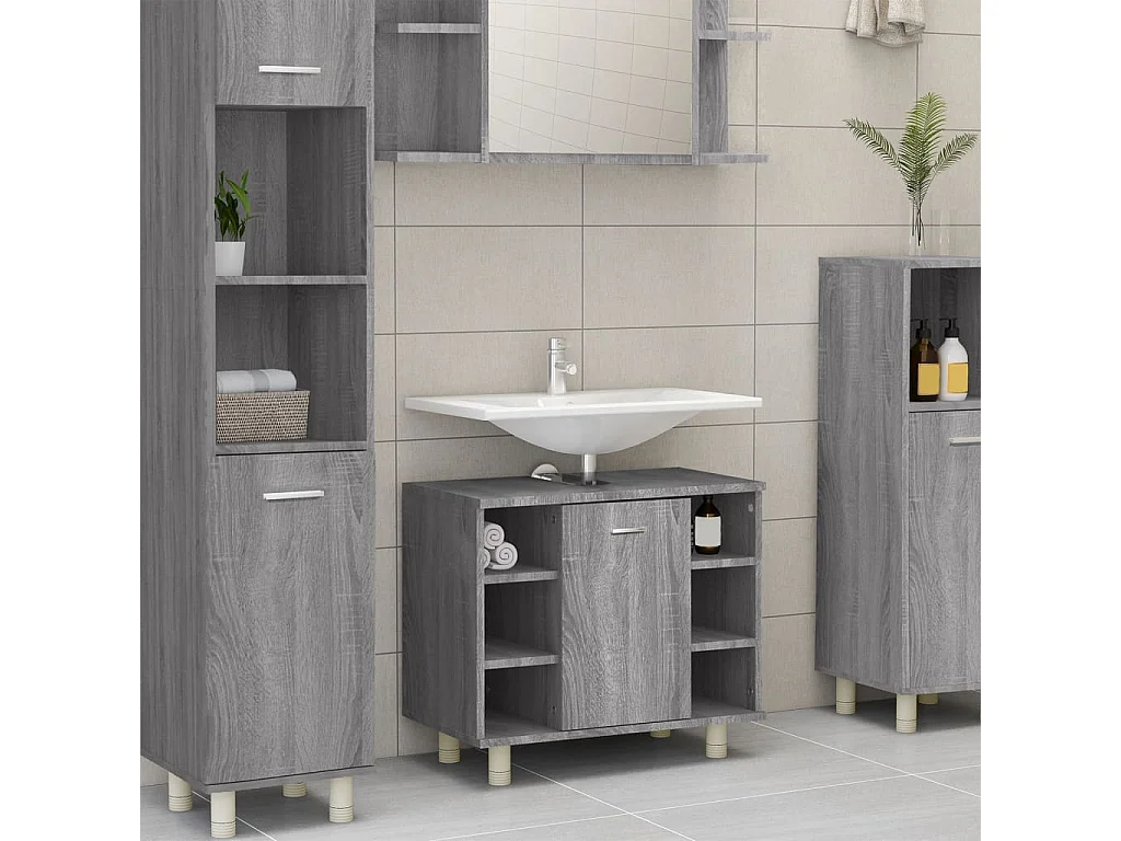 Armoire de bain Sonoma gris 60x32x53,5 Bois d'ingénierie