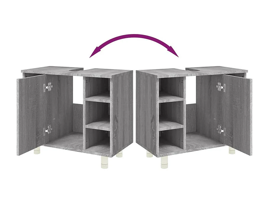 Armoire de bain Sonoma gris 60x32x53,5 Bois d'ingénierie