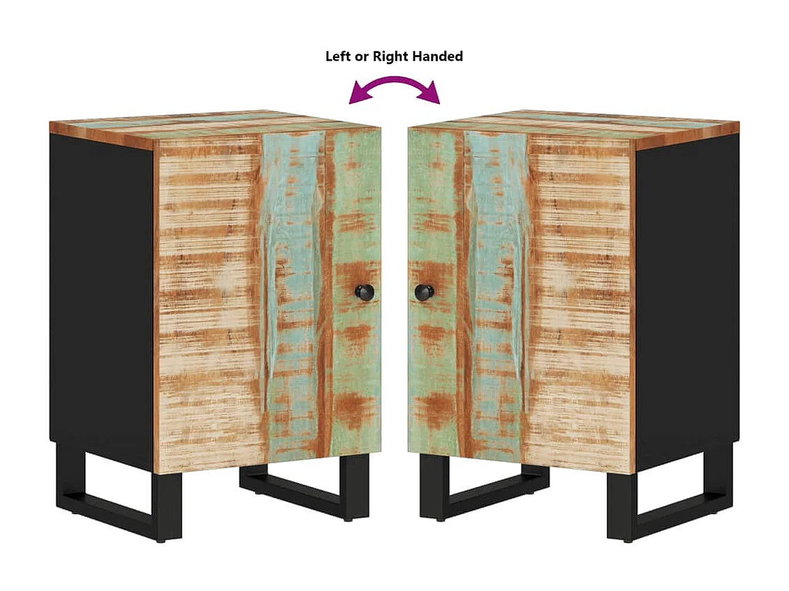 Armoire de salle de bain 38x33x58 bois massif de récupération