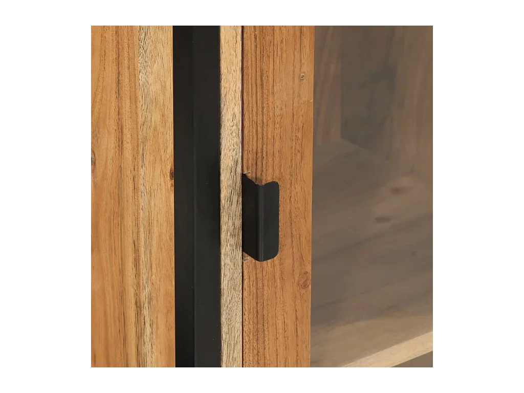 Armoire de salle de bain murale bois massif d'acacia et fer