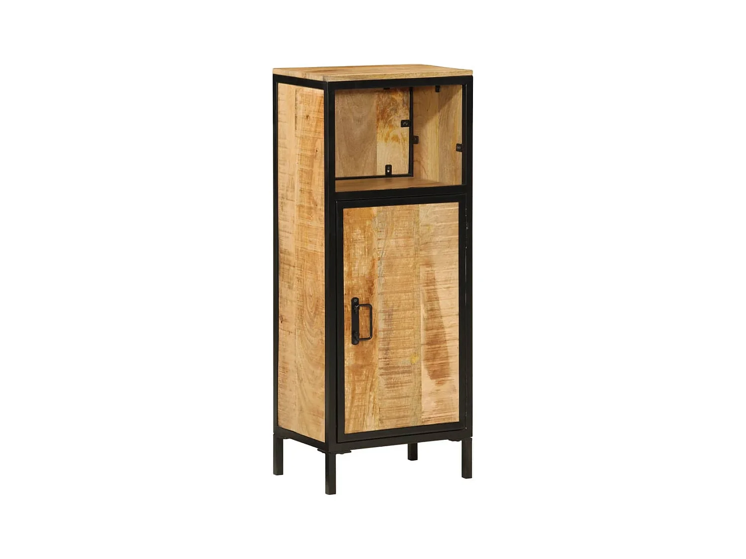 Armoire de salle de bain 40x27x90 bois massif manguier et fer