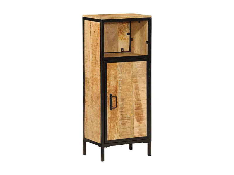 Armoire de salle de bain 40x27x90 bois massif manguier et fer