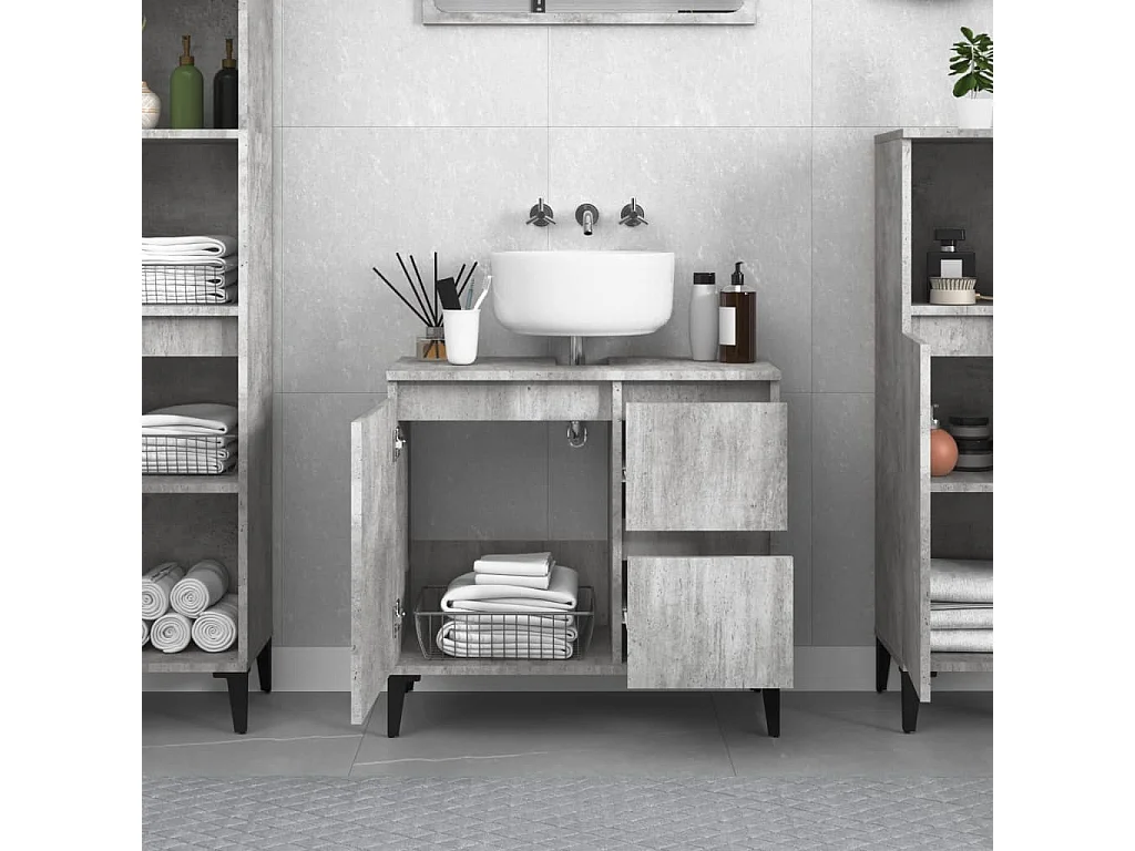 Armoire de salle de bain gris béton 65x33x60