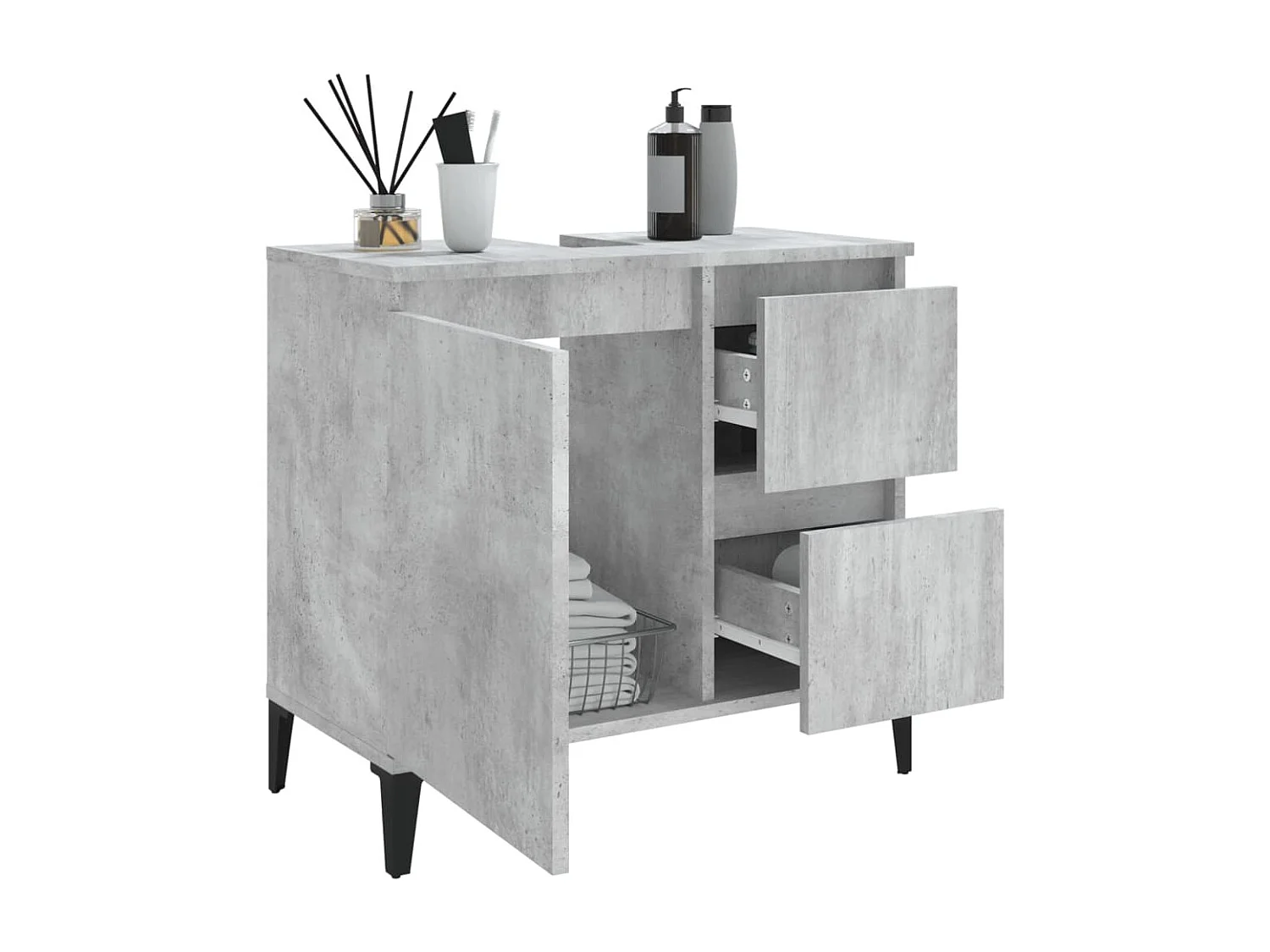 Armoire de salle de bain gris béton 65x33x60