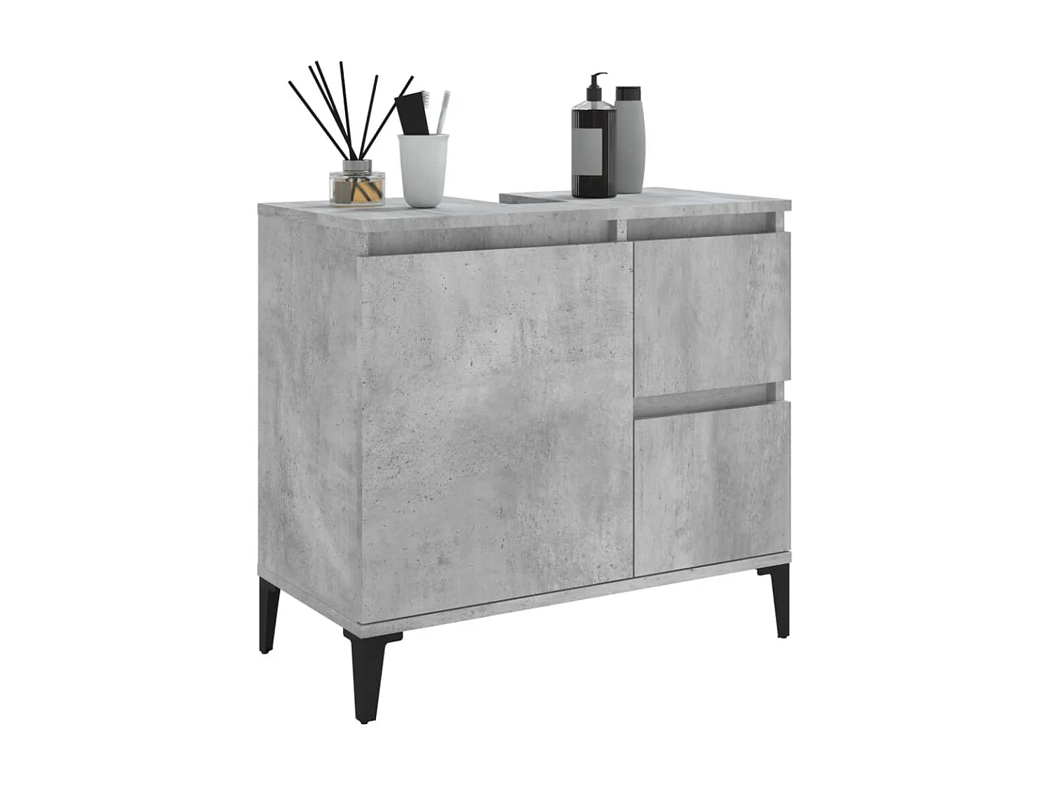 Armoire de salle de bain gris béton 65x33x60