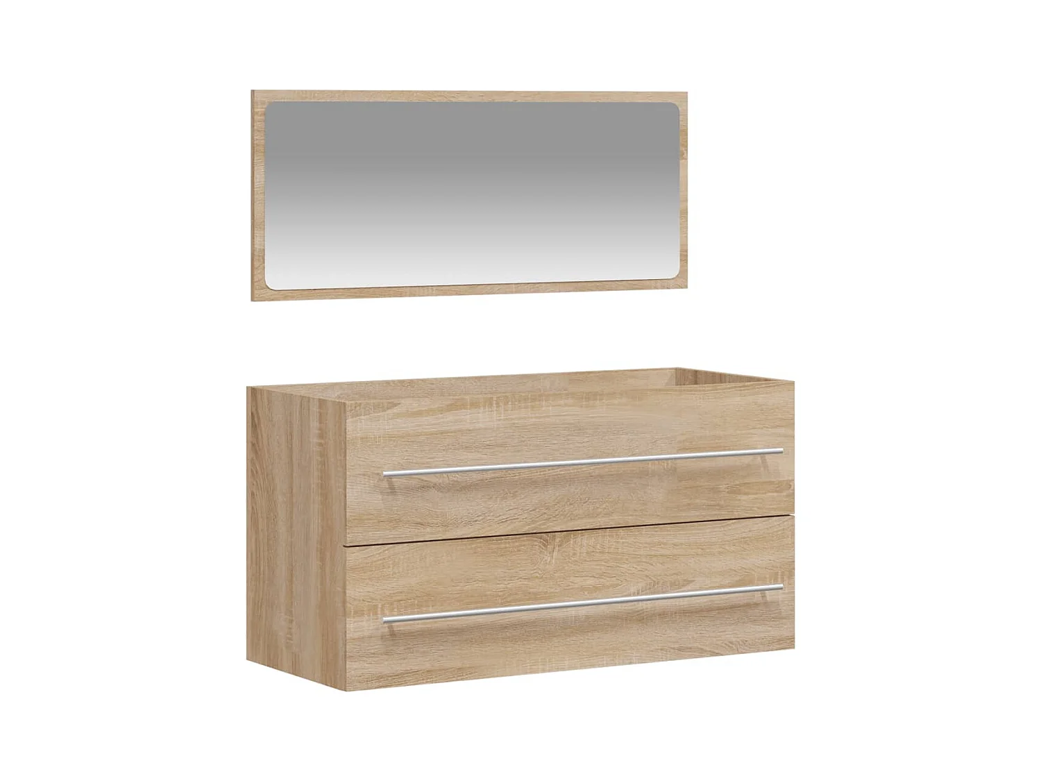 Armoire de bain avec miroir chêne sonoma bois d'ingénierie