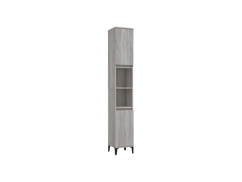 Armoire de bain sonoma gris 30x30x190 bois d'ingénierie